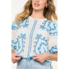 Short Sleeve Embroidered Textured Top