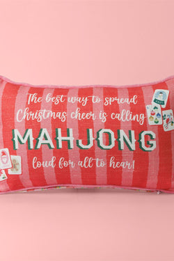 Mahjong Christmas Reversible Pillow