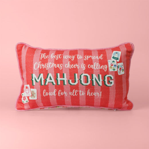 Mahjong Christmas Reversible Pillow