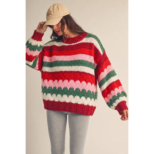 Striped Chunky Knit Sweater