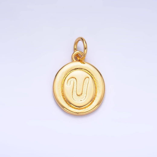 Letter Initial Engraved Stamped Oval Charm