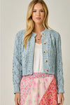 Multicolor Cable Knit Cardigan