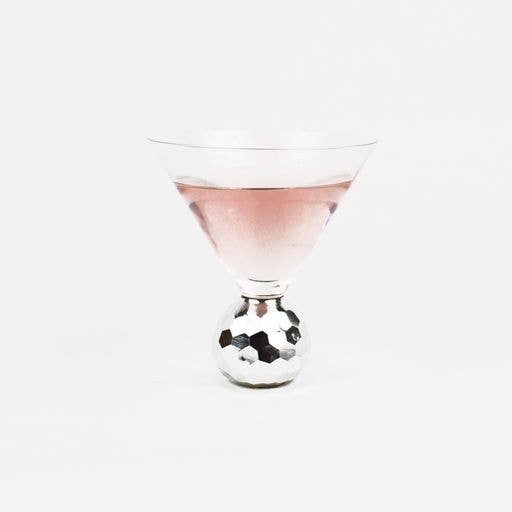 Silver Disco Hammered Martini Glass