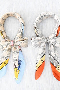 Retro Plaid Square Scarf Neck Hair
