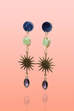 Alma Deep Blue + Green Jade Dangle