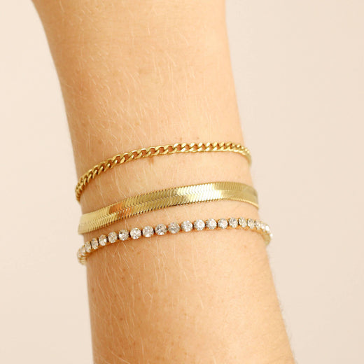 18K GP Herringbone Chain Bracelet