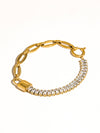 Benson 18K Gold Rhinestone Chain Bracelet