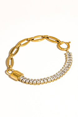 Benson 18K Gold Rhinestone Chain Bracelet