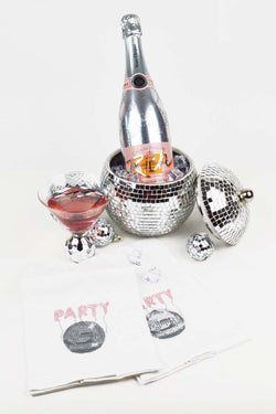 Silver Disco Hammered Martini Glass