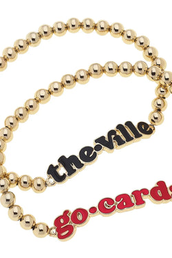 Cardinals Ball Bead Bracelet