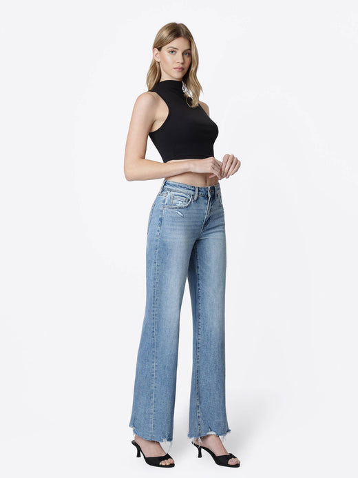 High Rise Slant Vintage Flare JeansI
