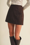 Studded Seam Geometric A-Line Skirt