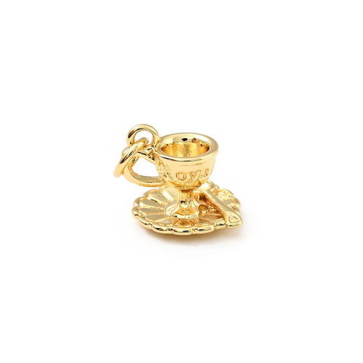 Teacup and Saucer Charm in Gold