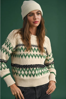 Multi Color Aztec Pattern Sweater Top