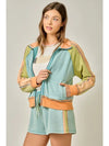 Color Block Zip Up Jacket
