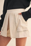 Studded High Waist Skort