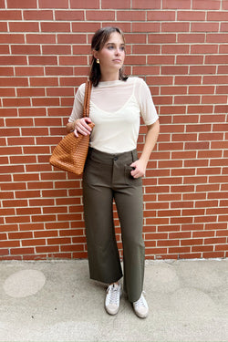 2 Pockets Ponte Cropped Pants