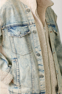 Denim Mixed Sherpa Jacket