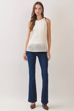 Fringe Hem Sleeveless Top