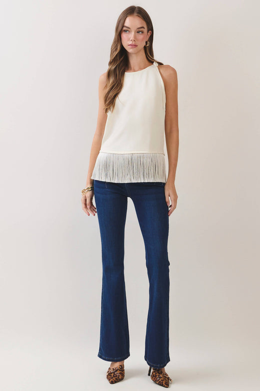 Fringe Hem Sleeveless Top