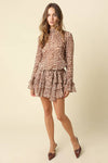 Darvy Leopard Ruffle Mini Dress