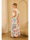 Printed Tiered Midi Skirt