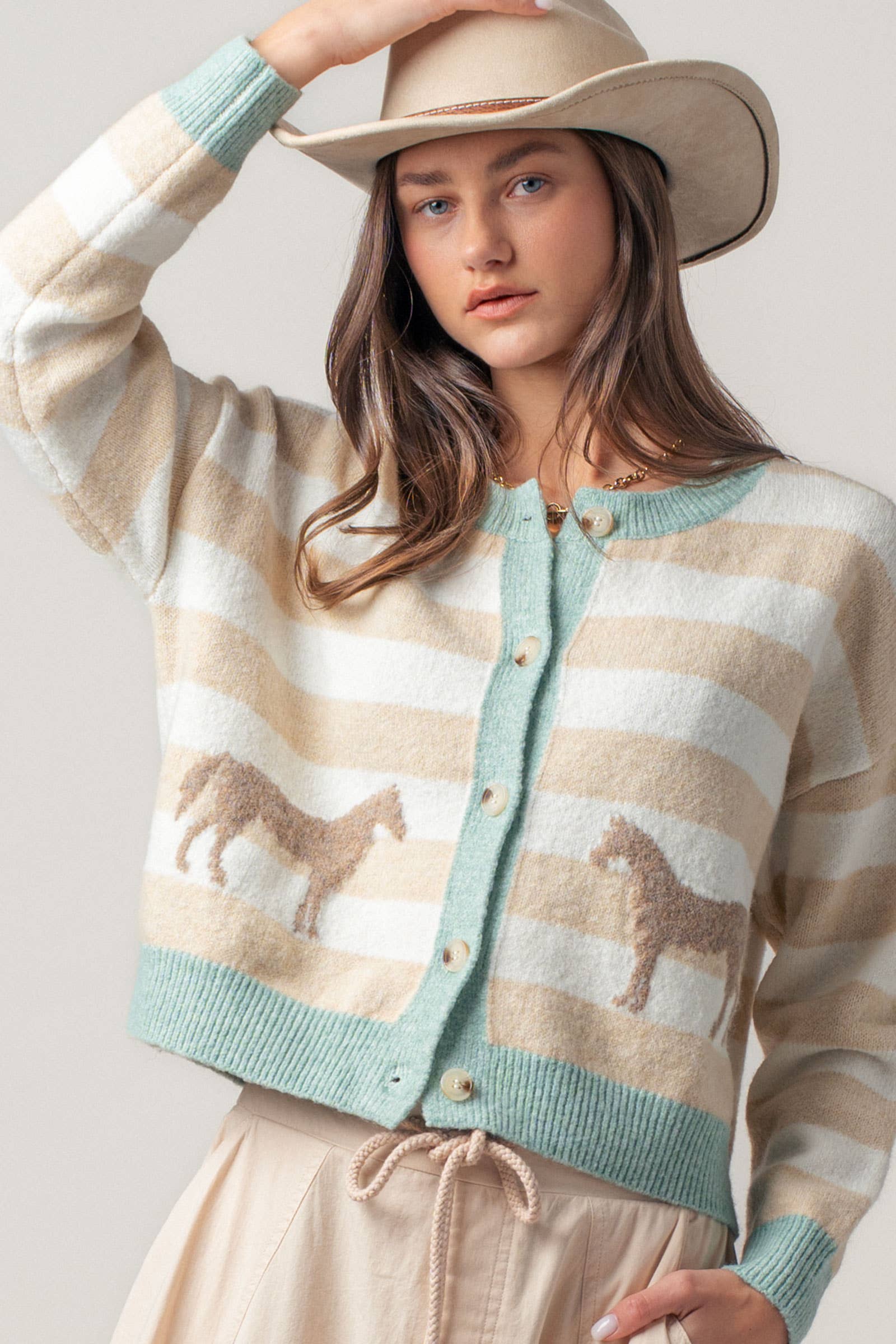 Horse Striped Cardigan
