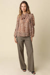 Cora Leopard Print Ruffle Blouse
