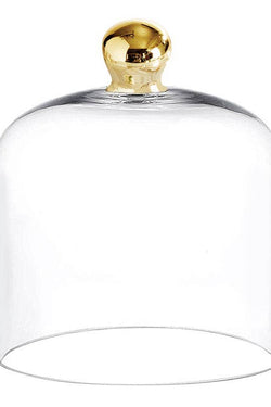 Glass Cloche with Gold Knob - Medium