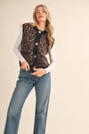Leopard Knit Sweater Vest