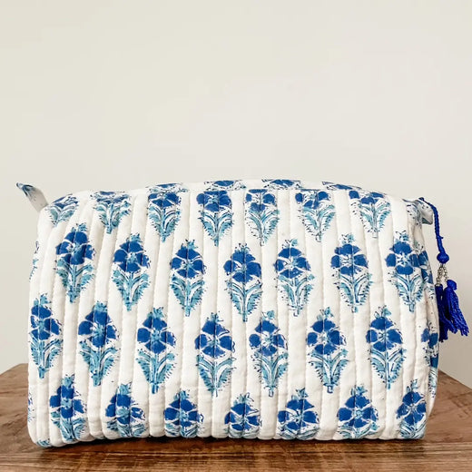 Quilted Block Print Pouch