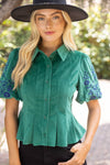 Floral Embroidered Button Down