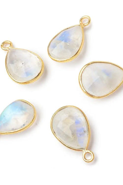 Labradorite Faceted Teardrop Charm