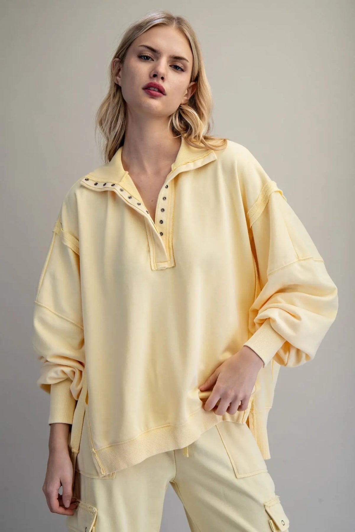 Snow Washed Long Sleeve Pull Over