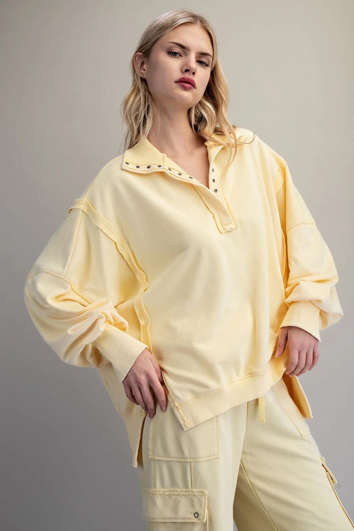 Snow Washed Long Sleeve Pull Over