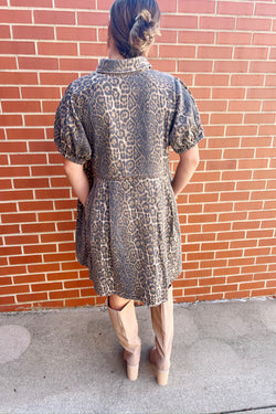 Cheetah Denim Dress