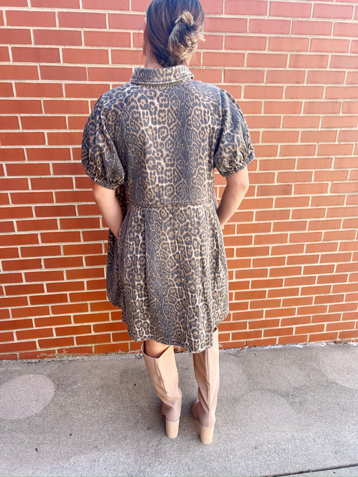 Cheetah Denim Dress