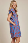 Leaf Print Tunic Mini Dress
