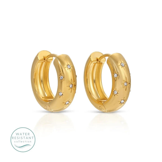 CZ Burst Huggie Earrings