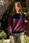 Striped Mock Neck Sweater