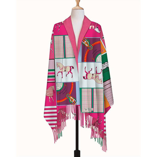 Spring Horses Acrylic Cashmere Scarf