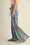 Ruffled Wide Leg Denim