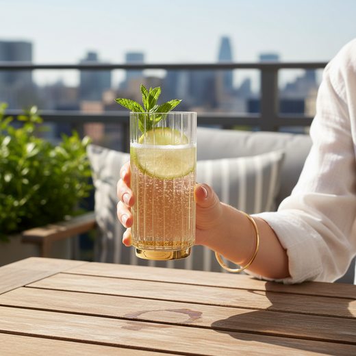 Sawyer Elegant Gold Highball Glass, 15.5 Oz