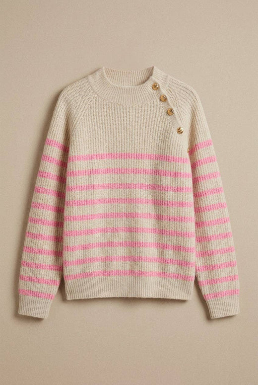 Striped Mock Neck Sweater