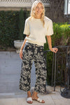 Solid Knit Short Bubble Sleeve Top