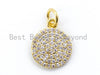 Round Gold Crystal Charm