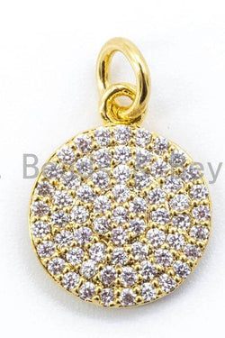 Round Gold Crystal Charm