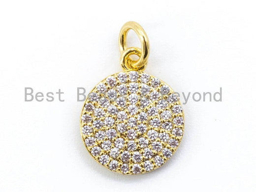 Round Gold Crystal Charm
