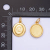 Letter Initial Engraved Stamped Oval Charm
