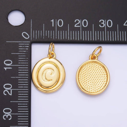Letter Initial Engraved Stamped Oval Charm